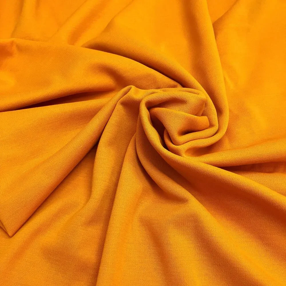 Vintage Fabric 3 Yards Orange Yellow Poly Solid Stretch Heavyweight 68 in width